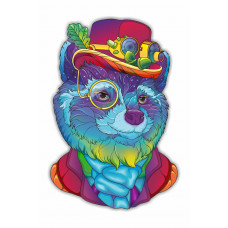 Пазл из дерева фигурный для детей и взрослых. Деревянный контурный Пазл Енот steampunk, HD20015 Пазл из дерева фигурный для детей и взрослых. Деревянный контурный Пазл Енот steampunk, HD20015