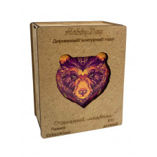 Пазл из дерева фигурный для детей и взрослых. Деревянный контурный Пазл «Огненный медведь» МДФ, HD20035 Пазл из дерева фигурный для детей и взрослых. Деревянный контурный Пазл «Огненный медведь» МДФ, HD20035