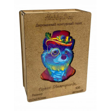 Пазл из дерева фигурный для детей и взрослых. Деревянный контурный Пазл «Енот steampunk» МДФ, HD20034 Пазл из дерева фигурный для детей и взрослых. Деревянный контурный Пазл «Енот steampunk» МДФ, HD20034