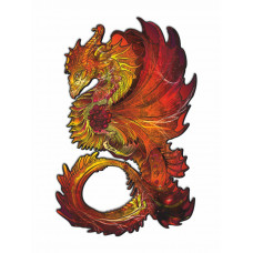 Пазл из дерева фигурный для детей и взрослых. Деревянный контурный Пазл Красный Дракон, HD20010 Пазл из дерева фигурный для детей и взрослых. Деревянный контурный Пазл Красный Дракон, HD20010