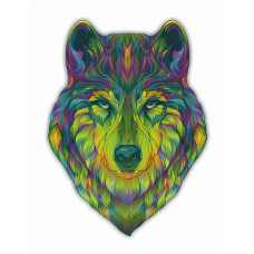 Пазл из дерева фигурный для детей и взрослых. Деревянный контурный Пазл Изумрудный волк, HD20019 Пазл из дерева фигурный для детей и взрослых. Деревянный контурный Пазл Изумрудный волк, HD20019