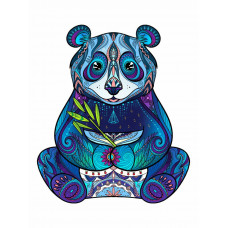 Пазл из дерева фигурный для детей и взрослых.  Деревянный контурный Пазл Панда с веткой, HD20012