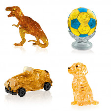 Набор 4 штуки новогодний. Фигурка подарок классу Динозавр, Футбольный мяч, Машина, Собачка