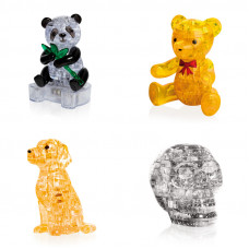 Игрушки 4 штуки подарочный. Пазл для мальчика Панда, Мишка, Собачка, Череп