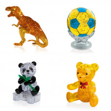 Набор 4 штуки на Новый год. Модель для сборки для девочки Динозавр, Футбольный мяч, Панда, Мишка