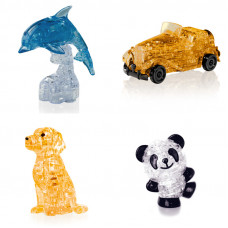 Игрушки 4 пазла новогодний. 3D пазл подарок классу Дельфин со светом, Машина, Собачка, Панда Со светом Игрушки 4 пазла новогодний. 3D пазл подарок классу Дельфин со светом, Машина, Собачка, Панда Со светом