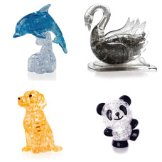 Комплект из 4х штук в подарок. Модель для сборки подарок классу Дельфин со светом, Лебедь, Собачка, Панда Со светом Комплект из 4х штук в подарок. Модель для сборки подарок классу Дельфин со светом, Лебедь, Собачка, Панда Со светом