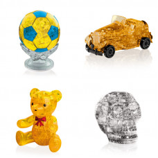 Набор из 4х штук подарочный. Фигурка для детей Футбольный мяч, Машина, Мишка, Череп