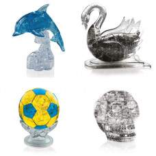 Игрушки 4 пазла в подарок. Crystal Puzzle подарок классу Дельфин со светом, Лебедь, Футбольный мяч, Череп Игрушки 4 пазла в подарок. Crystal Puzzle подарок классу Дельфин со светом, Лебедь, Футбольный мяч, Череп