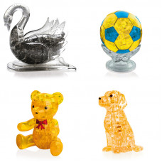 Набор из 4х штук подарочный. Конструктор подарок классу Лебедь, Футбольный мяч, Мишка, Собачка