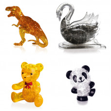 Подборка из 4х штук в подарок. Crystal Puzzle для детей Динозавр, Лебедь, Мишка, Панда Со светом Подборка из 4х штук в подарок. Crystal Puzzle для детей Динозавр, Лебедь, Мишка, Панда Со светом