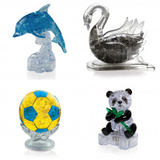 Коллекция 4 штуки на Новый год. Конструктор для девочки Дельфин со светом, Лебедь, Футбольный мяч, Панда