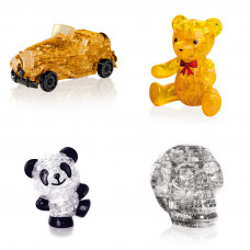 Коллекция из 4х штук в подарок. Crystal Puzzle для девочки Машина, Мишка, Панда Со светом, Череп Коллекция из 4х штук в подарок. Crystal Puzzle для девочки Машина, Мишка, Панда Со светом, Череп