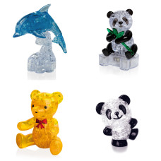 Набор 4 штуки новогодний. Фигурка для мальчика Дельфин со светом, Панда, Мишка, Панда Со светом