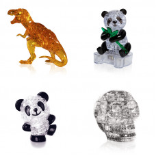 Набор из 4х головоломок для детей Динозавр, Панда, Панда Со светом, Череп