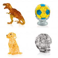 В этой подборке 4 подарочных головоломки. Модель для сборки для девочки Динозавр, Футбольный мяч, Собачка, Череп В этой подборке 4 подарочных головоломки. Модель для сборки для девочки Динозавр, Футбольный мяч, Собачка, Череп