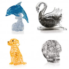 Подборка из 4х штук новогодний. Модель для сборки для детей Дельфин со светом, Лебедь, Собачка, Череп Подборка из 4х штук новогодний. Модель для сборки для детей Дельфин со светом, Лебедь, Собачка, Череп