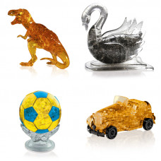 Игрушки 4 штуки новогодний. Пазл для мальчика Динозавр, Лебедь, Футбольный мяч, Машина