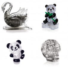 Коллекция из 4х штук на Новый год. 3D пазл для детей Лебедь, Панда, Панда Со светом, Череп Коллекция из 4х штук на Новый год. 3D пазл для детей Лебедь, Панда, Панда Со светом, Череп