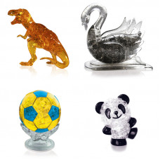 Коллекция из 4х штук новогодний. 3D пазл для девочки Динозавр, Лебедь, Футбольный мяч, Панда Со светом Коллекция из 4х штук новогодний. 3D пазл для девочки Динозавр, Лебедь, Футбольный мяч, Панда Со светом