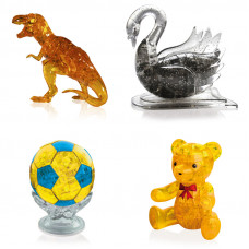 Подборка 4 штуки подарочный. Фигурка для детей Динозавр, Лебедь, Футбольный мяч, Мишка