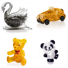 Комплект 4 штуки новогодний. Пазл для мальчика Лебедь, Машина, Мишка, Панда Со светом Комплект 4 штуки новогодний. Пазл для мальчика Лебедь, Машина, Мишка, Панда Со светом