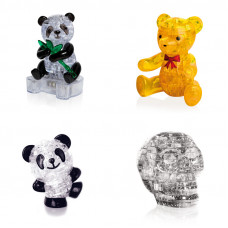 Коллекция из 4х головоломок. Пазл для мальчика Панда, Мишка, Панда Со светом, Череп Коллекция из 4х головоломок. Пазл для мальчика Панда, Мишка, Панда Со светом, Череп