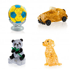 Подборка из 4х штук в подарок. 3D пазл антистресс Футбольный мяч, Машина, Панда, Собачка Подборка из 4х штук в подарок. 3D пазл антистресс Футбольный мяч, Машина, Панда, Собачка