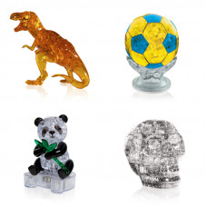 Комплект 4 пазла новогодний. Конструктор для девочки Динозавр, Футбольный мяч, Панда, Череп Комплект 4 пазла новогодний. Конструктор для девочки Динозавр, Футбольный мяч, Панда, Череп