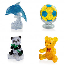 Подборка из 4х штук подарочный. Crystal Puzzle для детей Дельфин со светом, Футбольный мяч, Панда, Мишка Подборка из 4х штук подарочный. Crystal Puzzle для детей Дельфин со светом, Футбольный мяч, Панда, Мишка