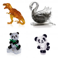 Комплект из 4х штук на Новый год. Фигурка для детей Динозавр, Лебедь, Панда, Панда Со светом