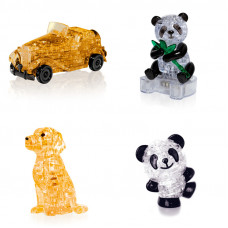 Коллекция из 4х головоломок. Фигурка для детей Машина, Панда, Собачка, Панда Со светом Коллекция из 4х головоломок. Фигурка для детей Машина, Панда, Собачка, Панда Со светом