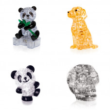 Подарочная подборка из 4х штук. Модель для сборки для девочки Панда, Собачка, Панда Со светом, Череп