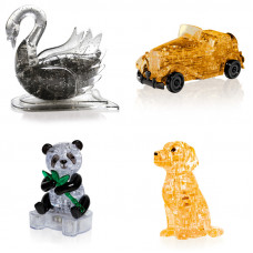 Подборка 4 штуки подарочный. Фигурка для мальчика Лебедь, Машина, Панда, Собачка
